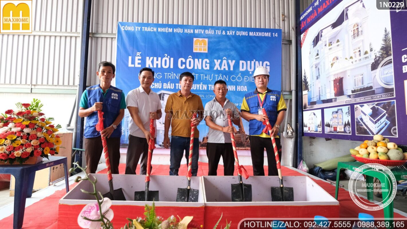 khoi cong biet thu pho tan co dien dang cap 3 tang 1