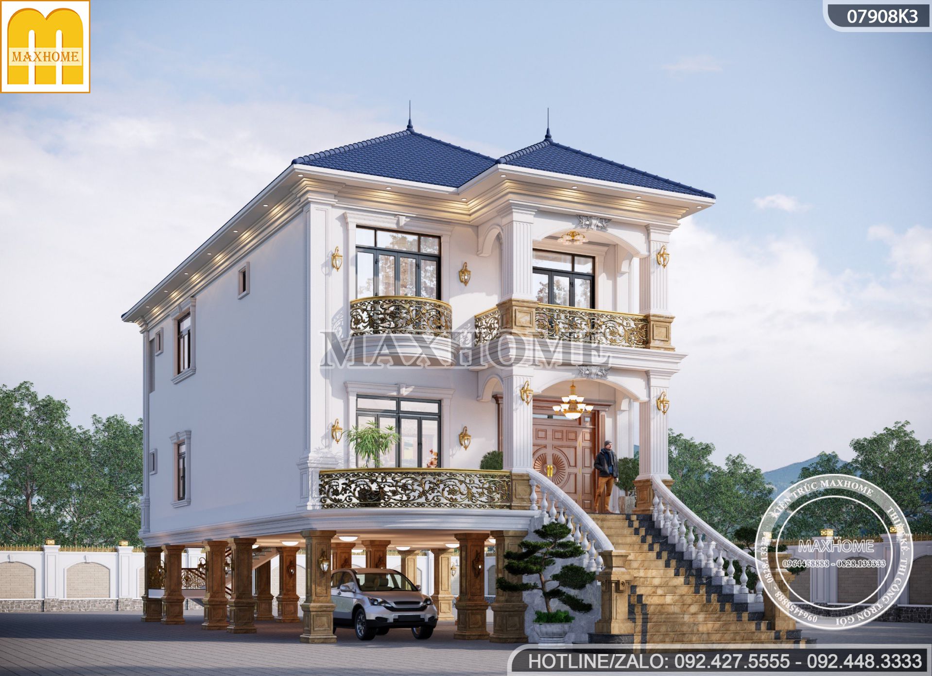 biet thu 2 tang mai nhat tan co dien dep sang trong dang cap mh03362 4