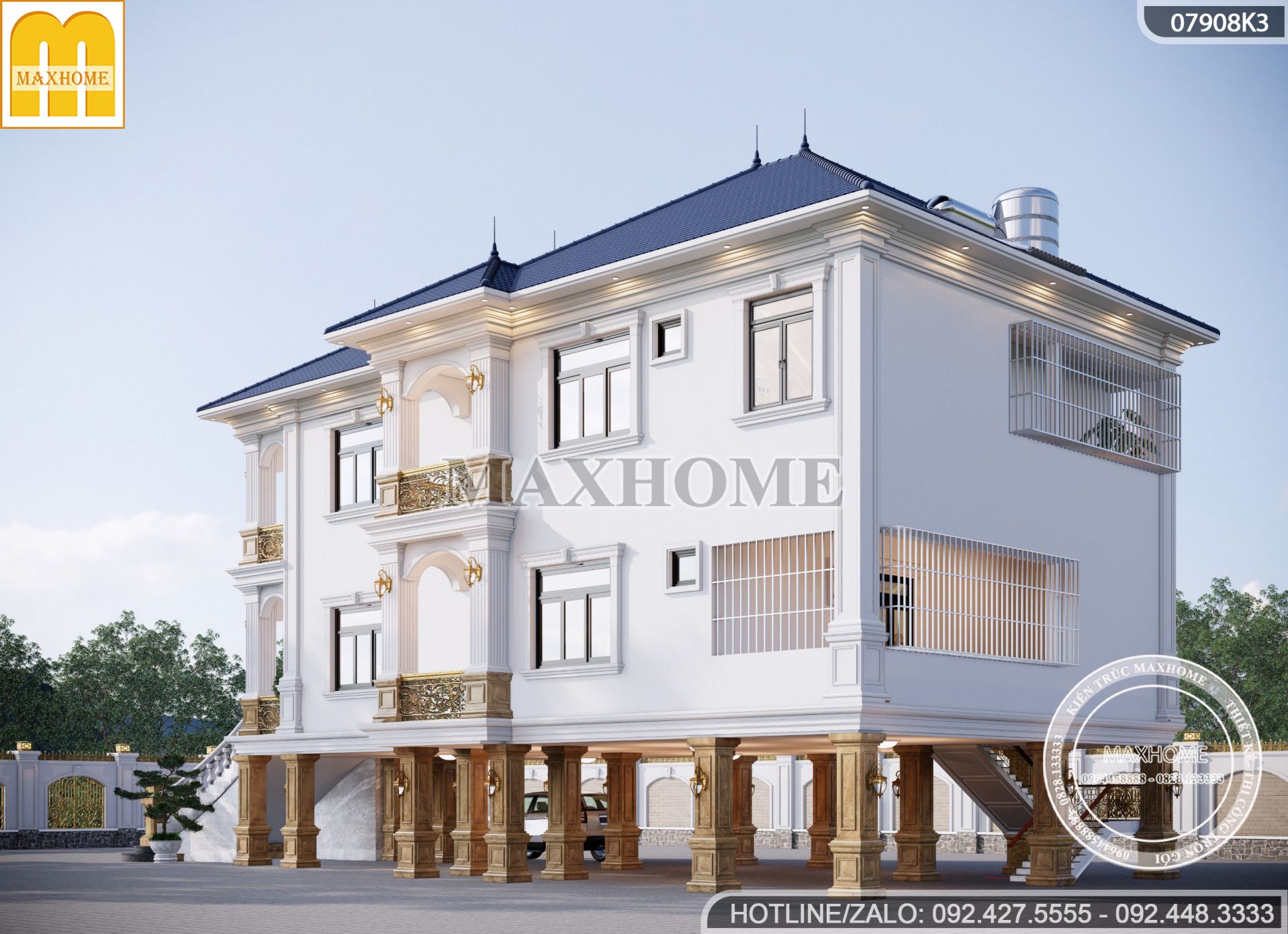 biet thu 2 tang mai nhat tan co dien dep sang trong dang cap mh03362 5