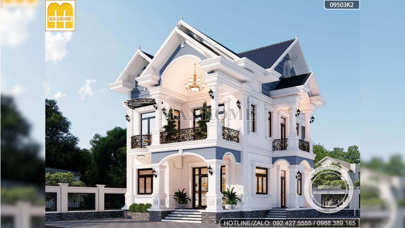 biet thu 2 tang mai thai dep me hon voi thiet ke tan co dien mh02894 8