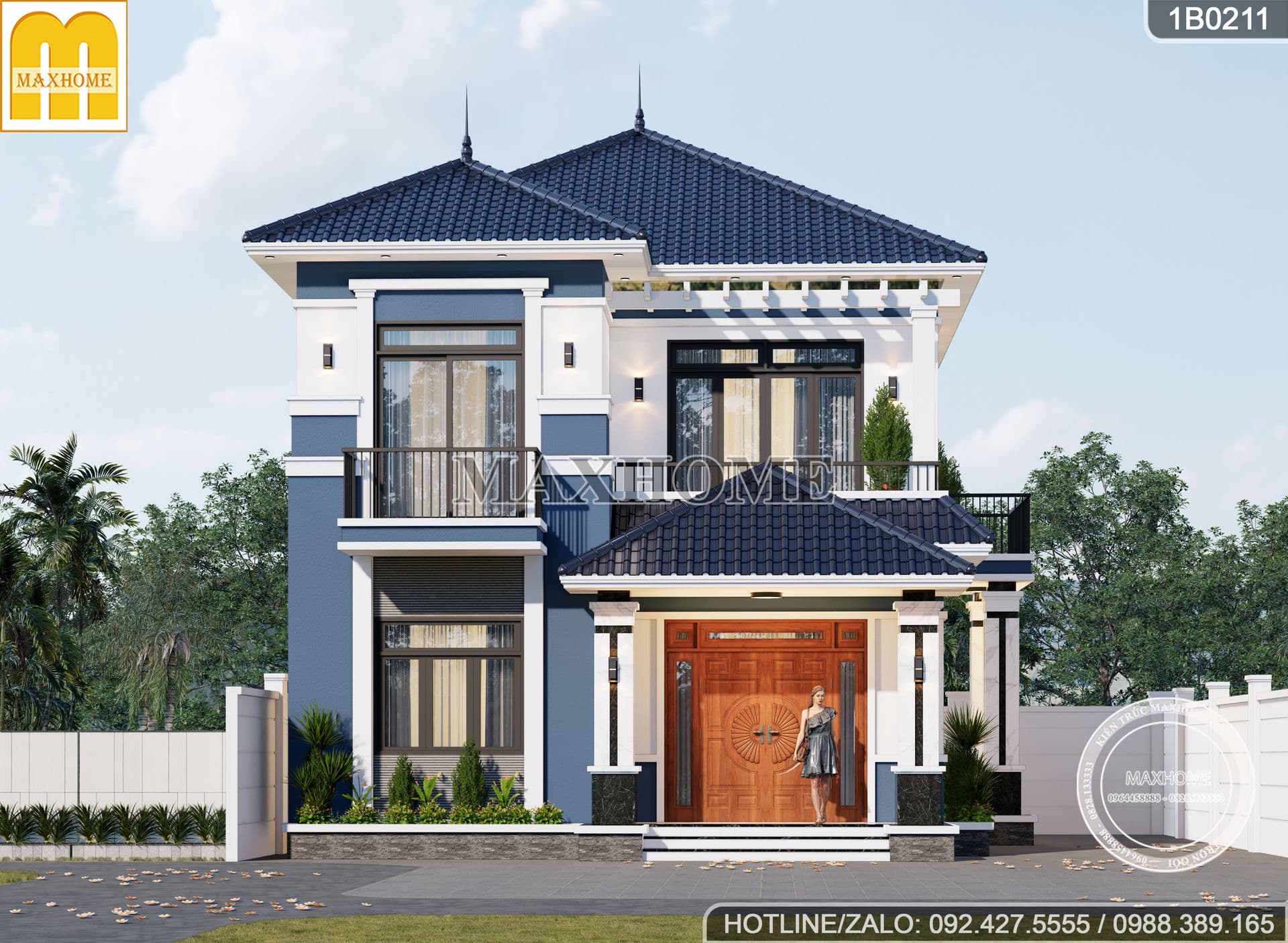 mau nha 2 tang mai nhat 3 phong ngu dep re o nong thon 1