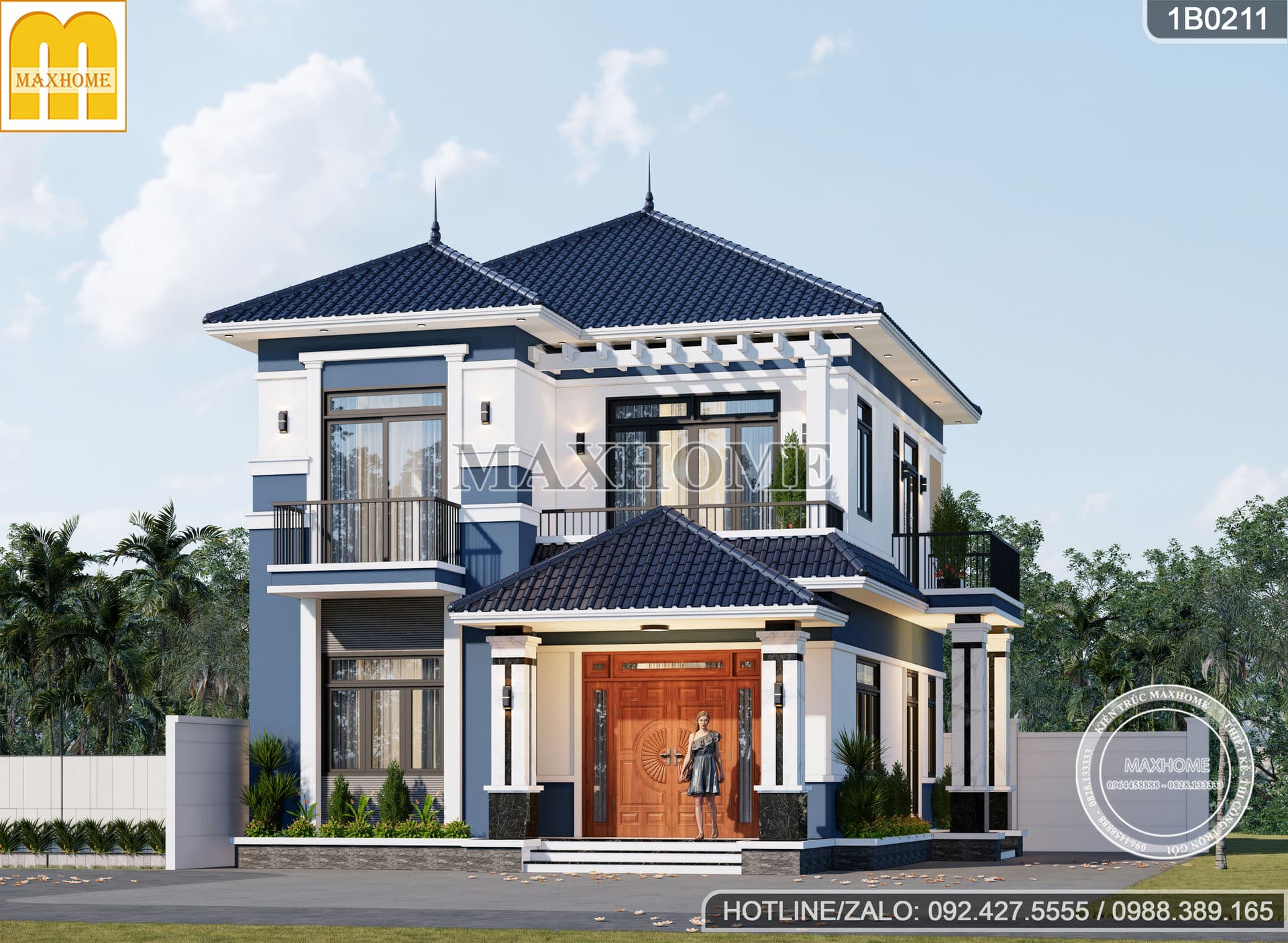 mau nha 2 tang mai nhat 3 phong ngu dep re o nong thon 2