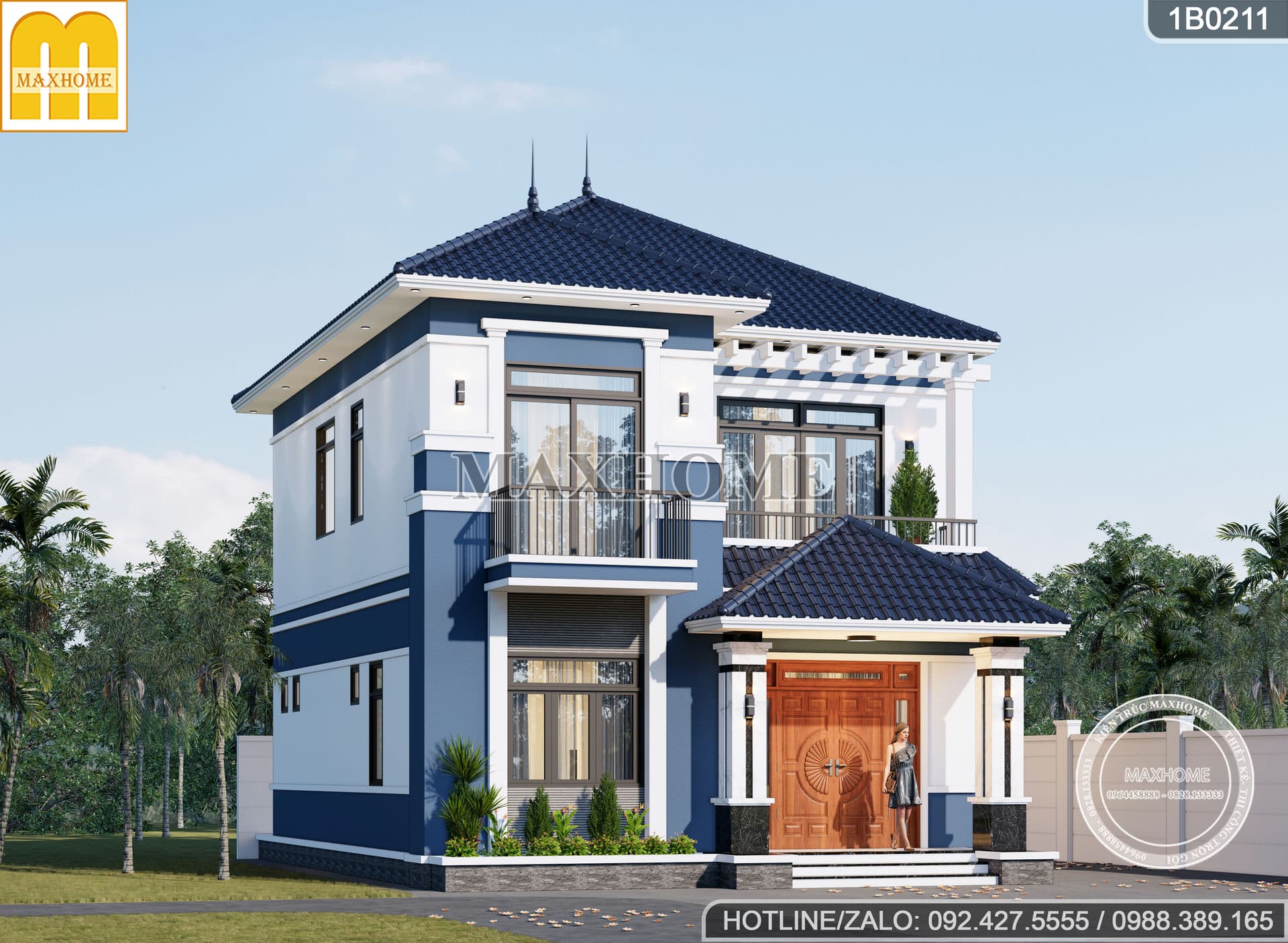 mau nha 2 tang mai nhat 3 phong ngu dep re o nong thon 3