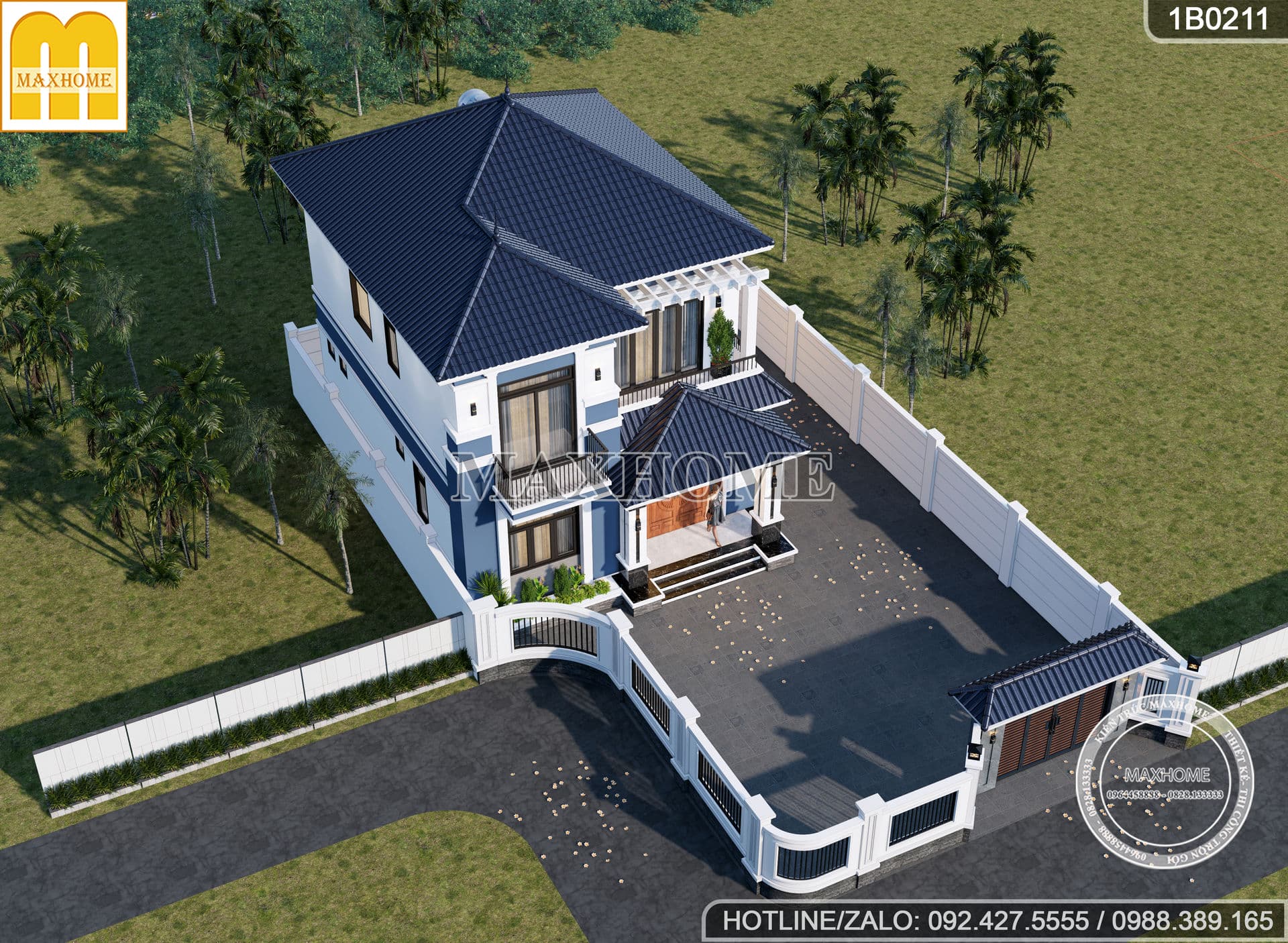 mau nha 2 tang mai nhat 3 phong ngu dep re o nong thon 4