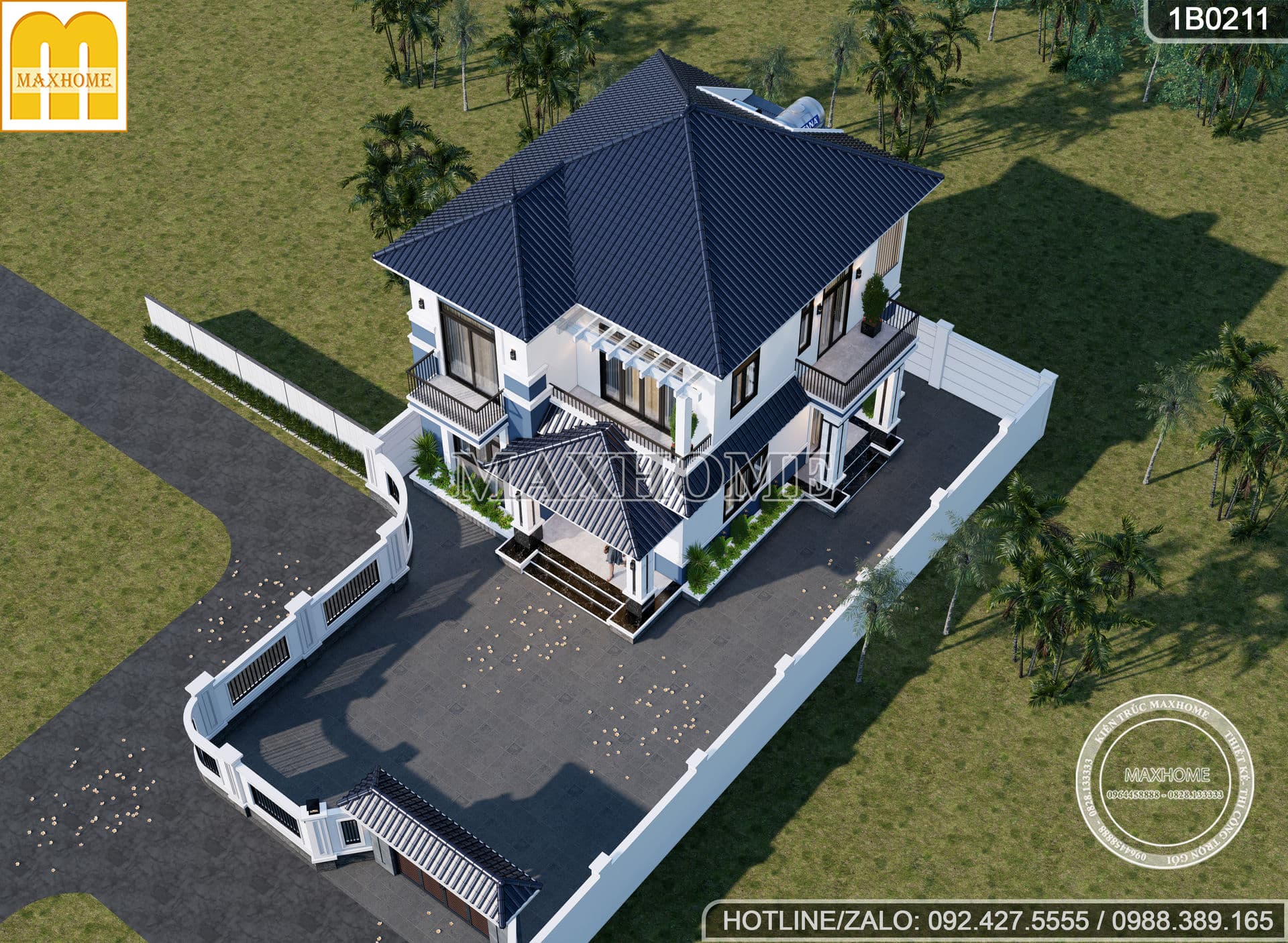 mau nha 2 tang mai nhat 3 phong ngu dep re o nong thon 5