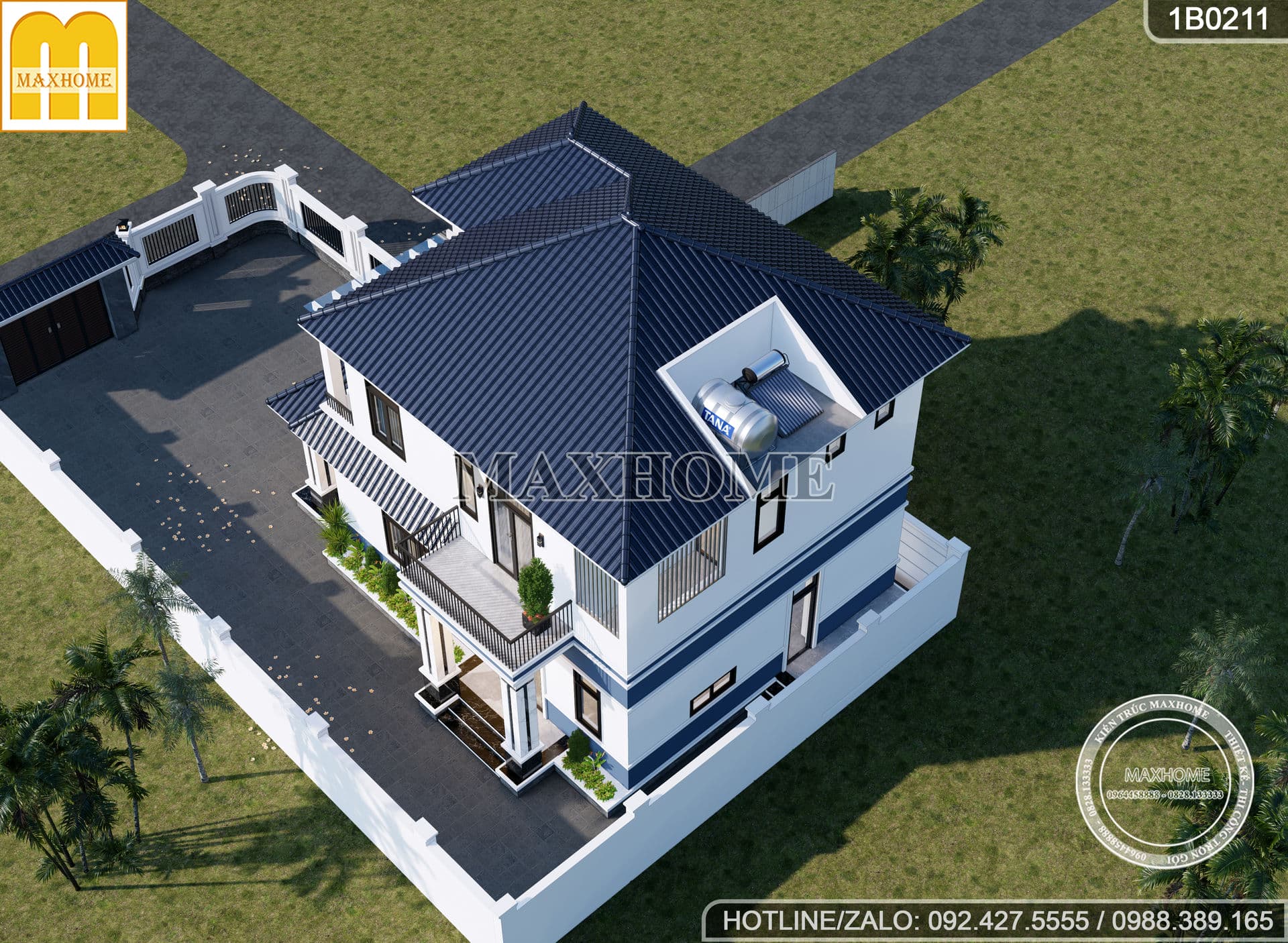 mau nha 2 tang mai nhat 3 phong ngu dep re o nong thon 6