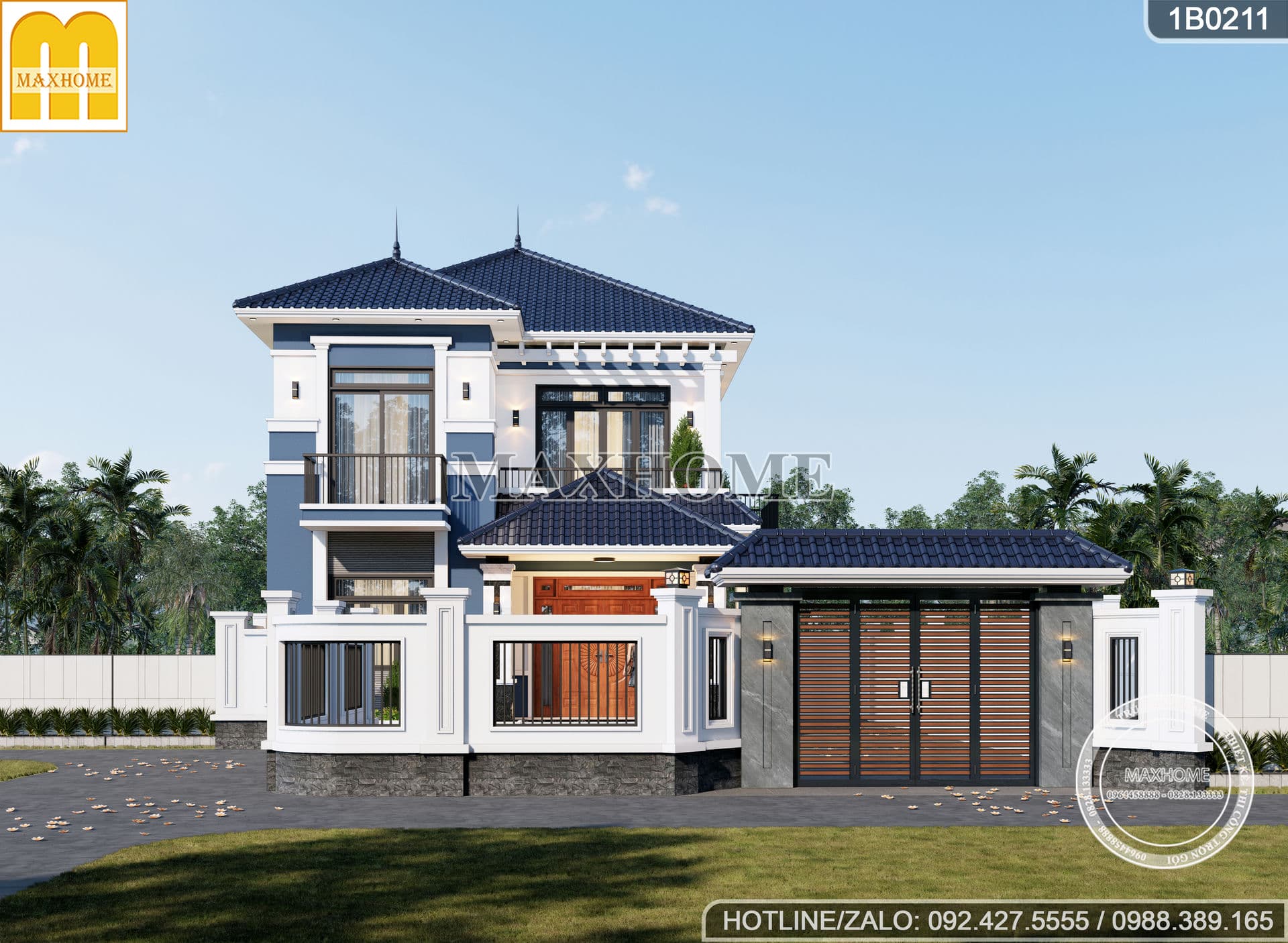 mau nha 2 tang mai nhat 3 phong ngu dep re o nong thon