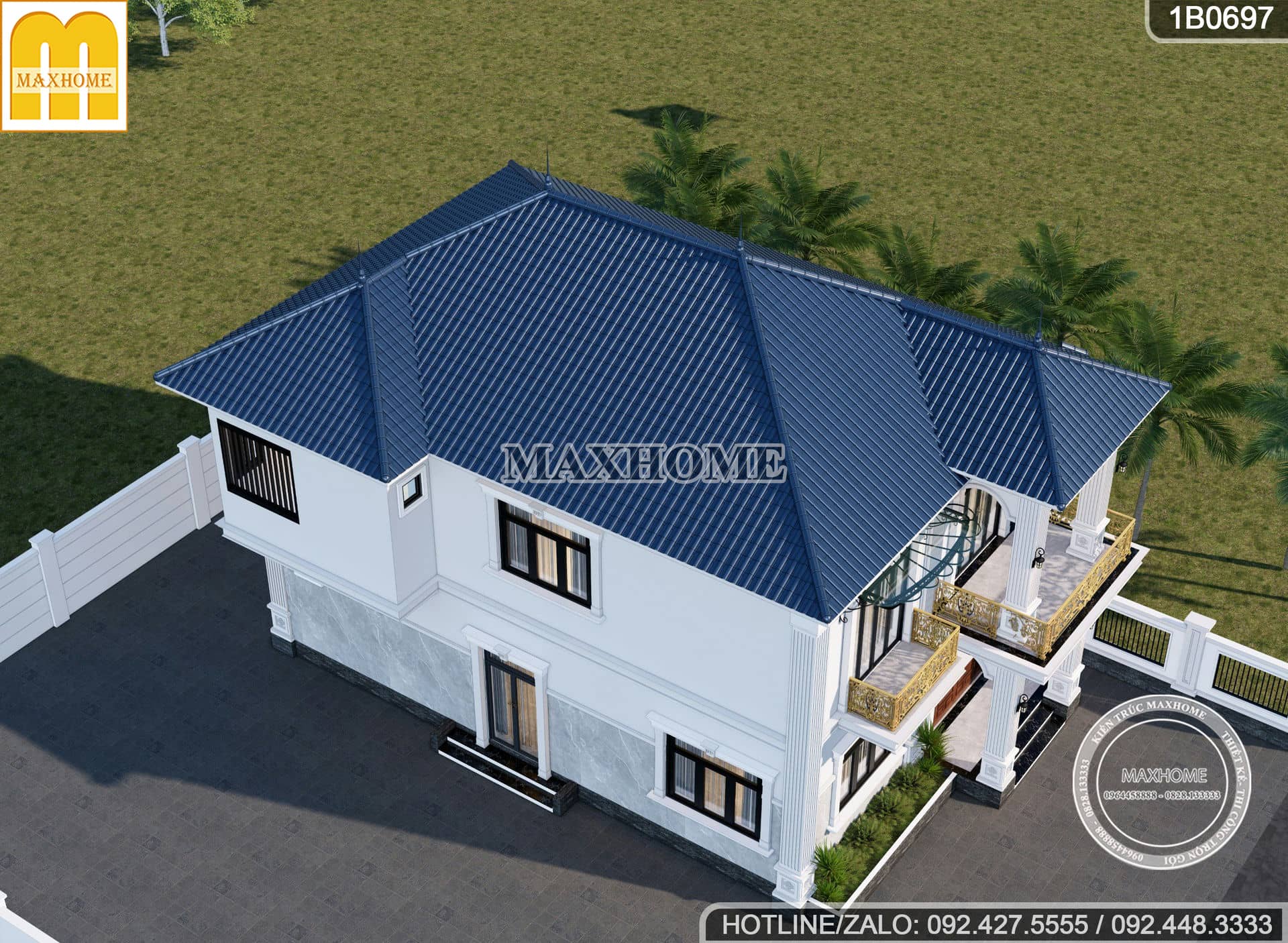 mau nha 2 tang mai nhat tan co dien dep sang trong full cong nang 5