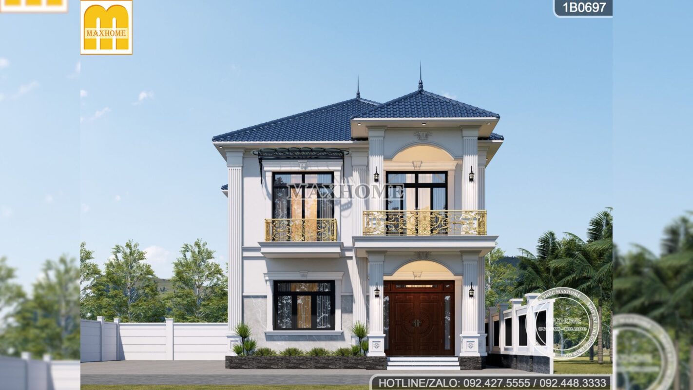 mau nha 2 tang mai nhat tan co dien dep sang trong full cong nang 9