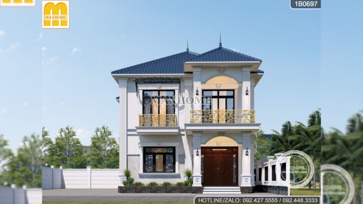 mau nha 2 tang mai nhat tan co dien dep sang trong full cong nang 9