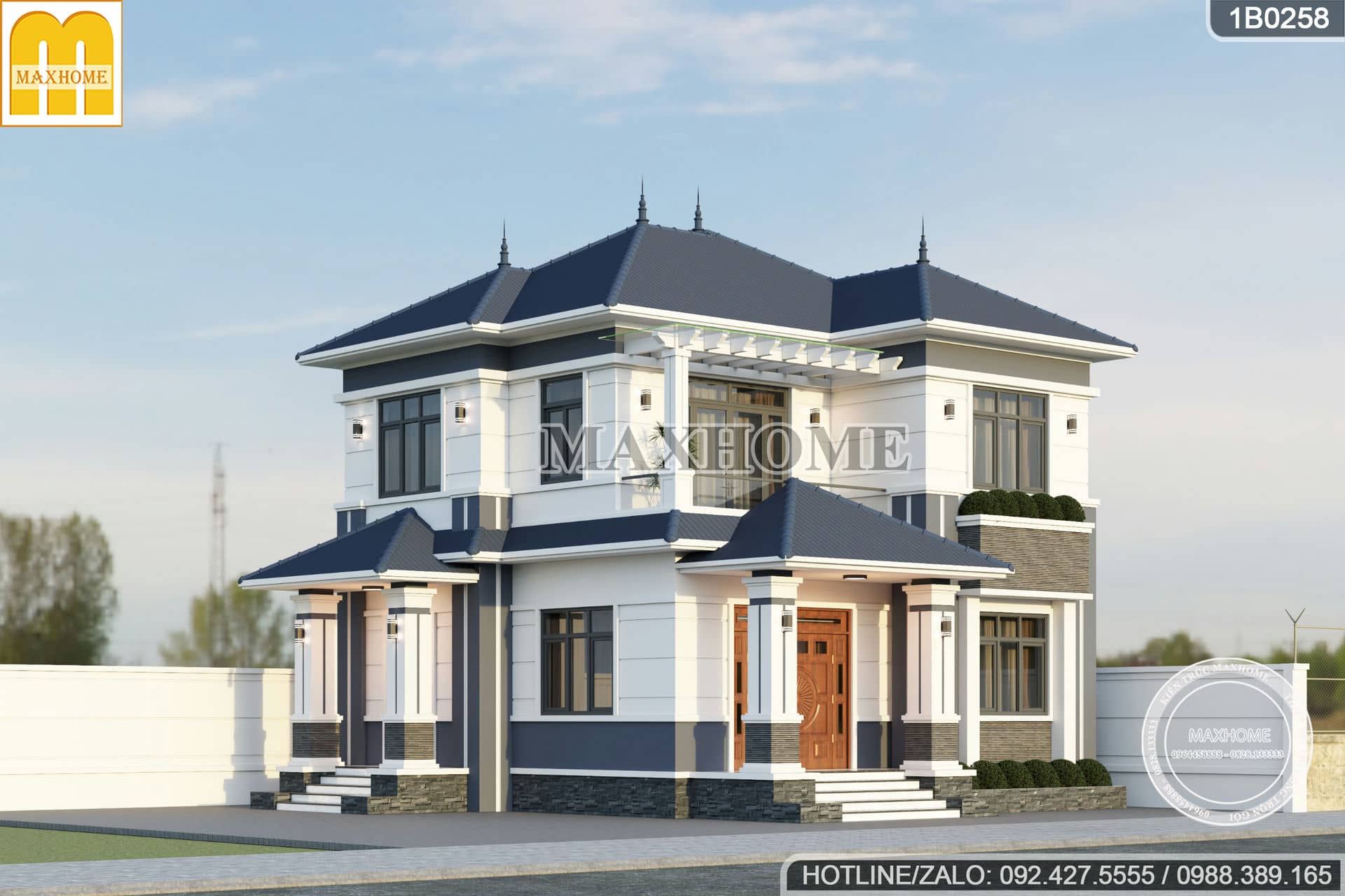 mau thiet ke nha 2 tang mai nhat cong nang tien nghi chi phi sieu re 2