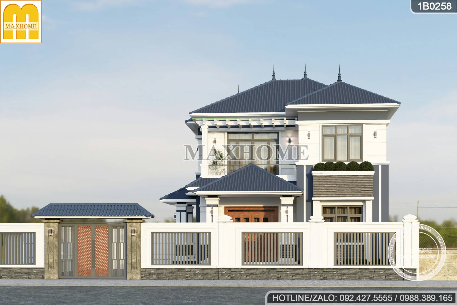 mau thiet ke nha 2 tang mai nhat cong nang tien nghi chi phi sieu re