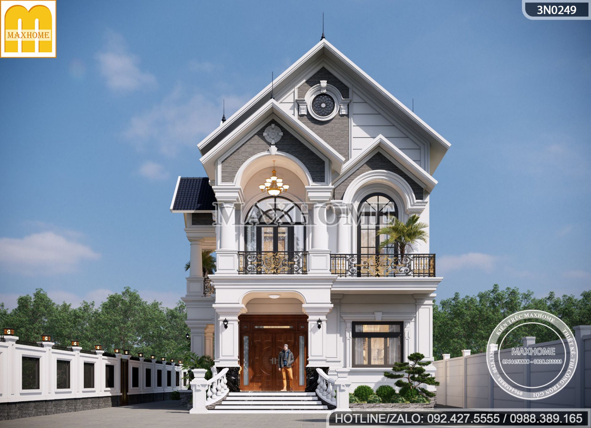 thiet ke biet thu mai thai 2 tang 4 phong ngu dep sang trong tai binh duong mh03279 2