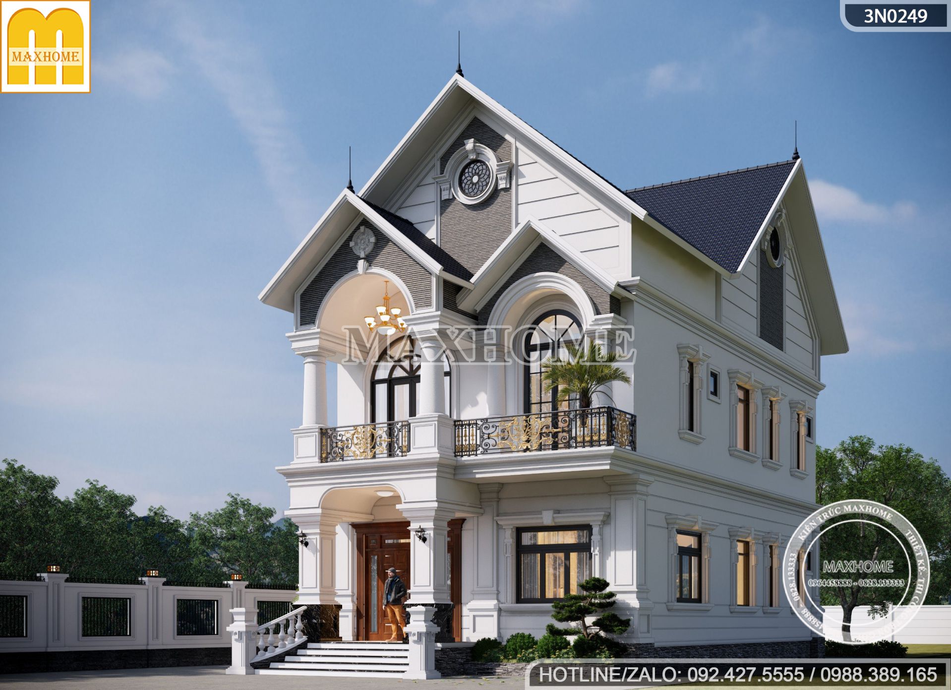 thiet ke biet thu mai thai 2 tang 4 phong ngu dep sang trong tai binh duong mh03279 3