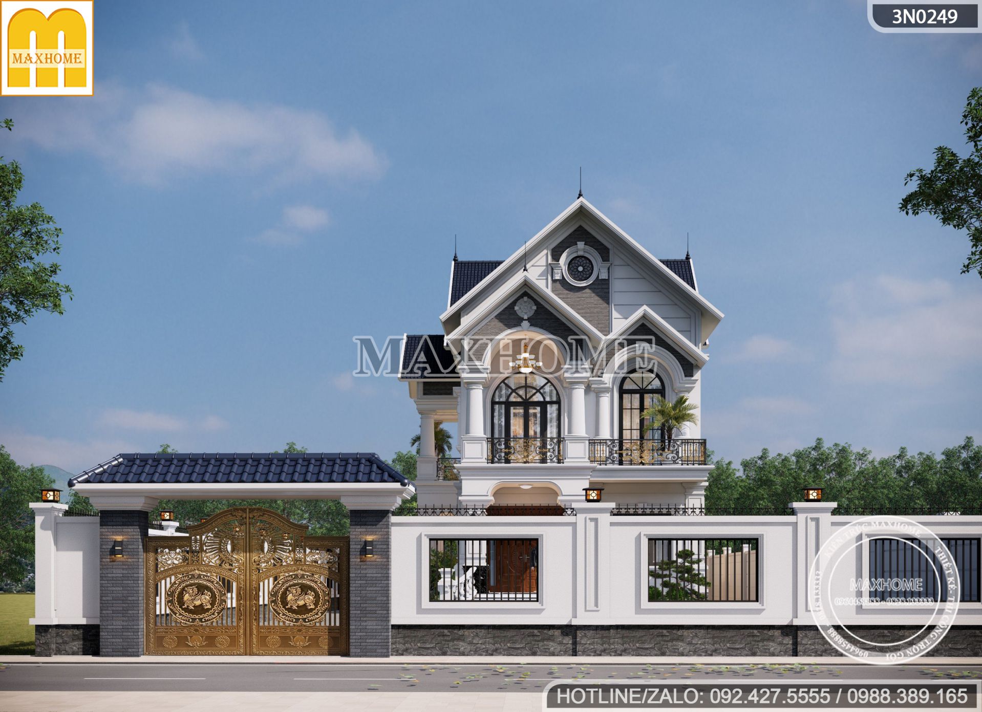 thiet ke biet thu mai thai 2 tang 4 phong ngu dep sang trong tai binh duong mh03279 4