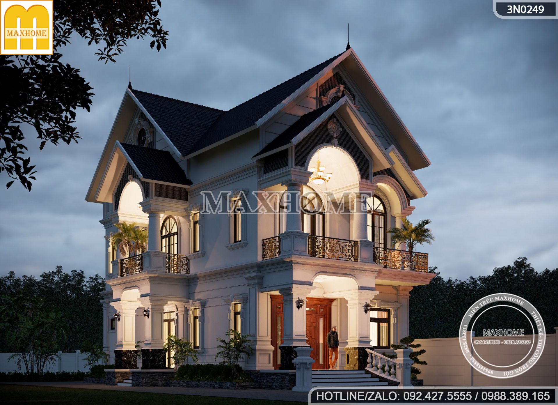 thiet ke biet thu mai thai 2 tang 4 phong ngu dep sang trong tai binh duong mh03279 5