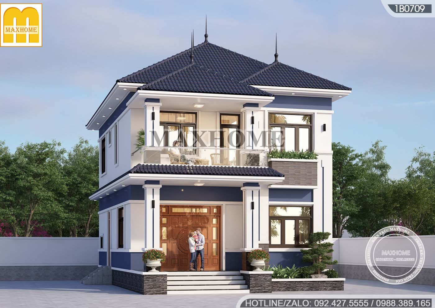 thiet ke nha 2 tang mai nhat 4 phong ngu thanh lich va hien dai 2
