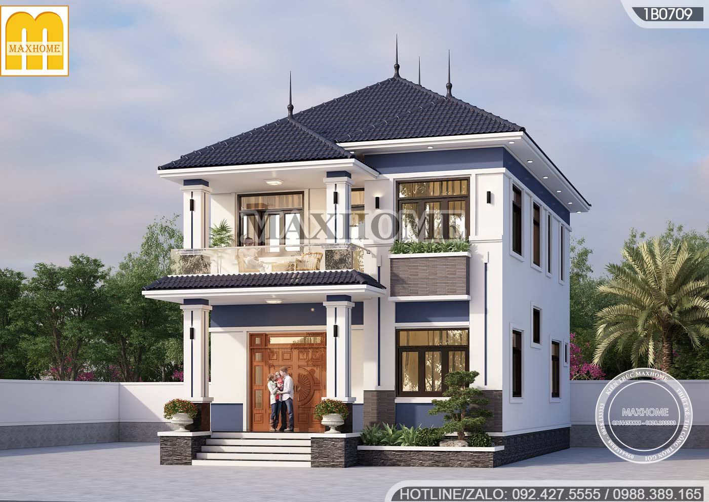 thiet ke nha 2 tang mai nhat 4 phong ngu thanh lich va hien dai 4