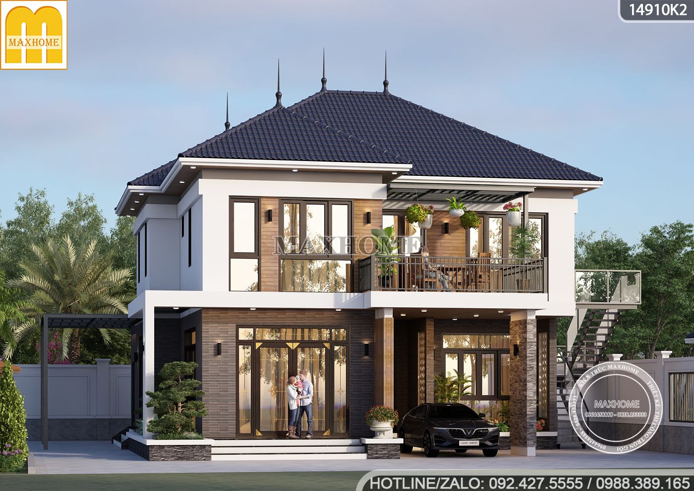 thiet ke nha 2 tang mai nhat dep tu maxhome 17