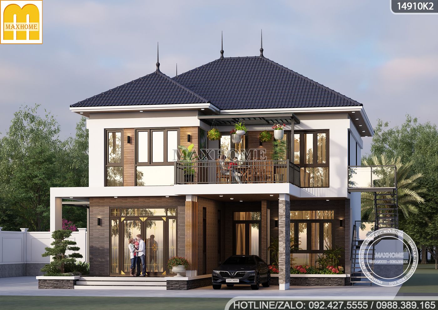 thiet ke nha 2 tang mai nhat dep tu maxhome 18