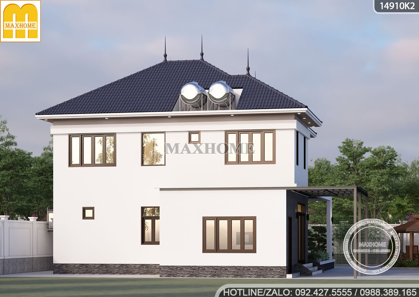 thiet ke nha 2 tang mai nhat dep tu maxhome 23