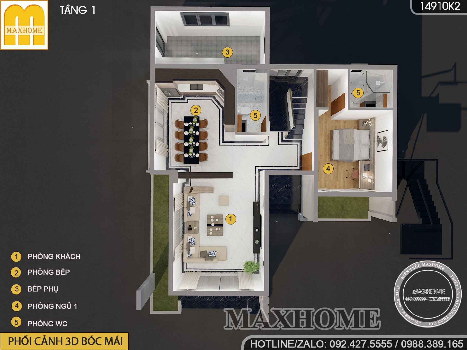thiet ke nha 2 tang mai nhat dep tu maxhome 24