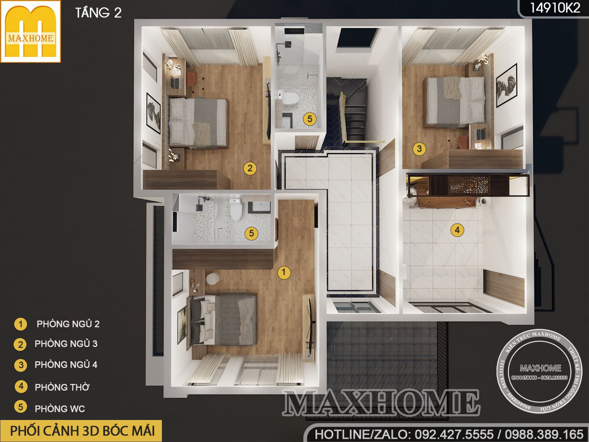 thiet ke nha 2 tang mai nhat dep tu maxhome 25