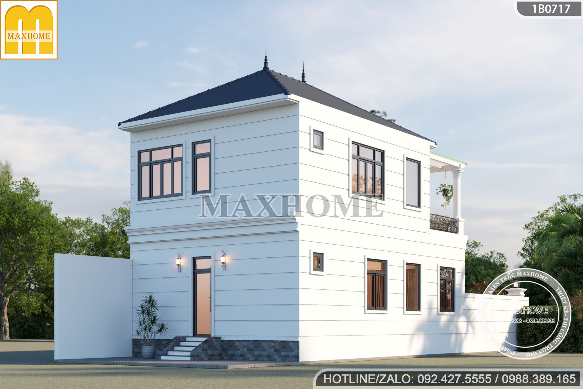thiet ke nha mai nhat 2 tang 4 phong ngu dep tinh te sang trong mh03303 2