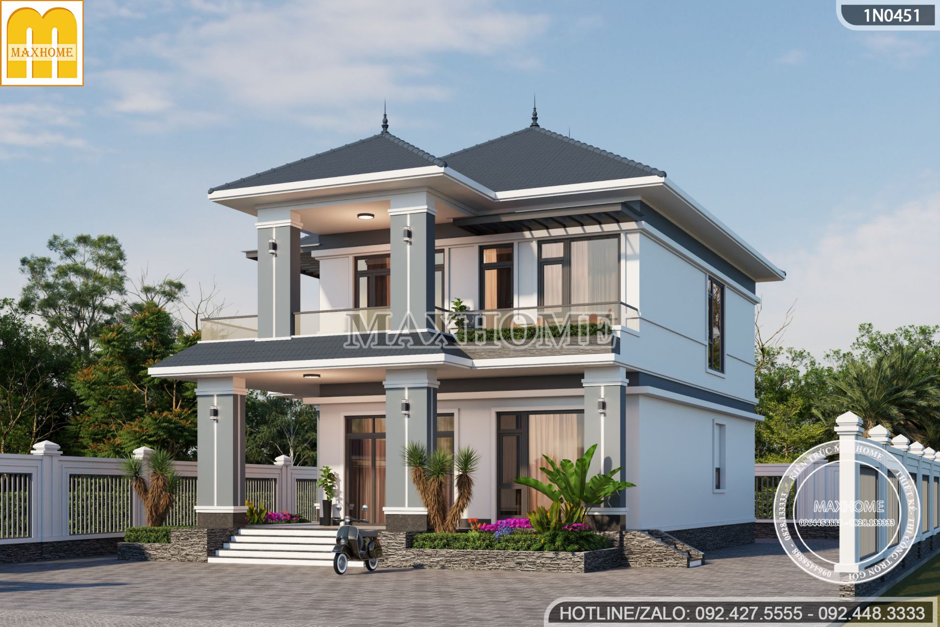 thiet ke nha mai nhat 2 tang dep hien dai chi phi re tai thai nguyen mh03429 5