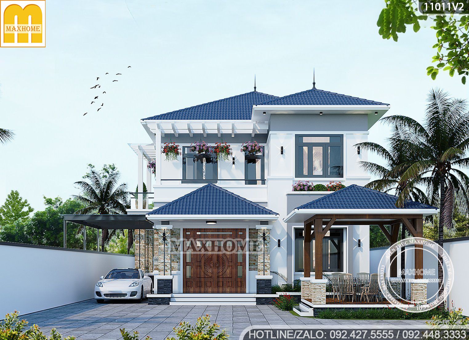 mau nha 2 tang 5 phong ngu tai long an 6