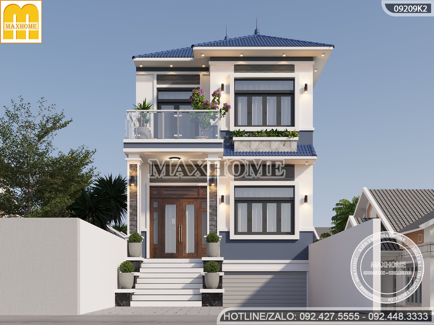 mau nha 2 tang mai nhat co ham de xe dep hien dai tien nghi tai nam dinh mh03584 3