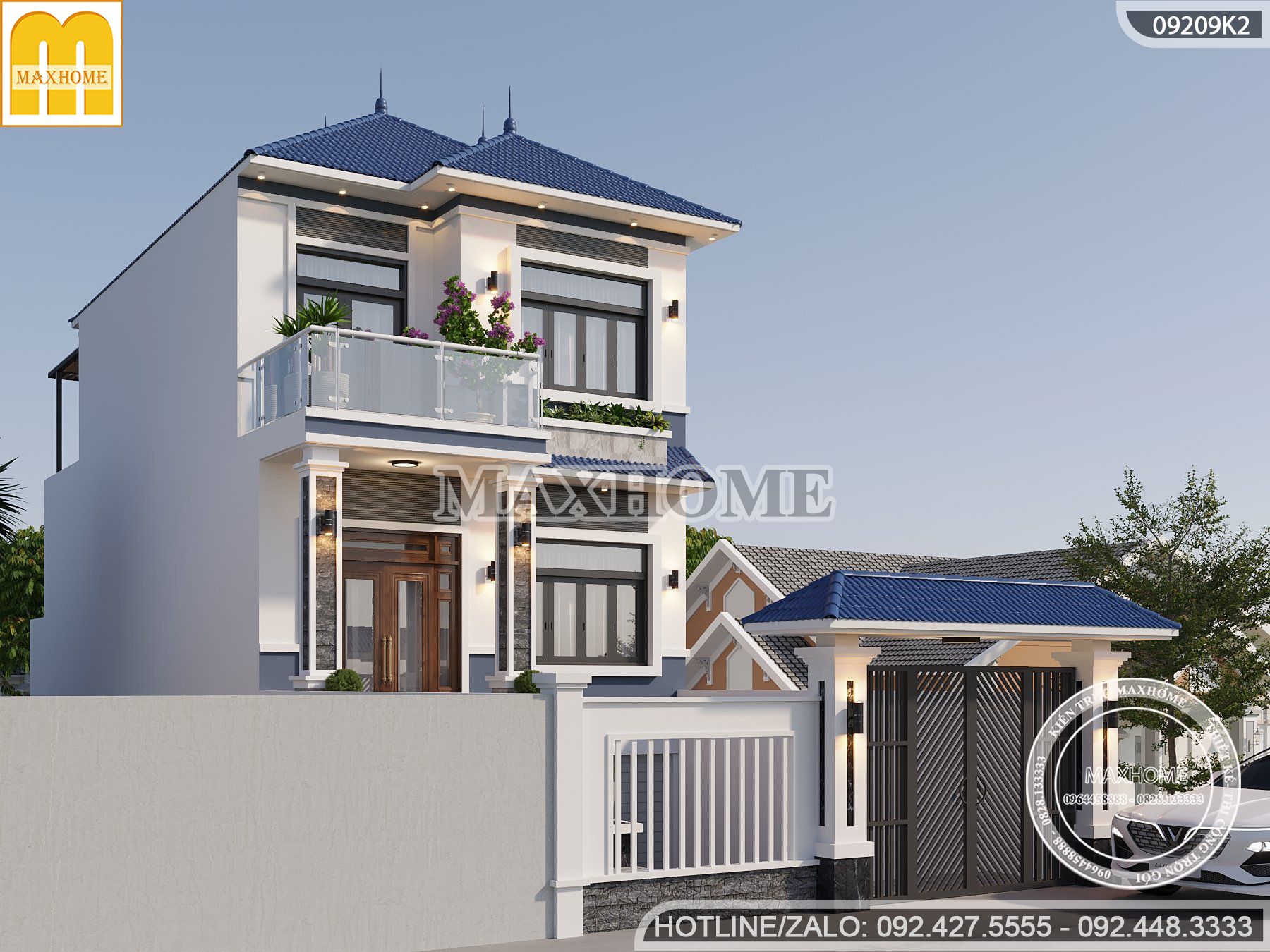 mau nha 2 tang mai nhat co ham de xe dep hien dai tien nghi tai nam dinh mh03584 5