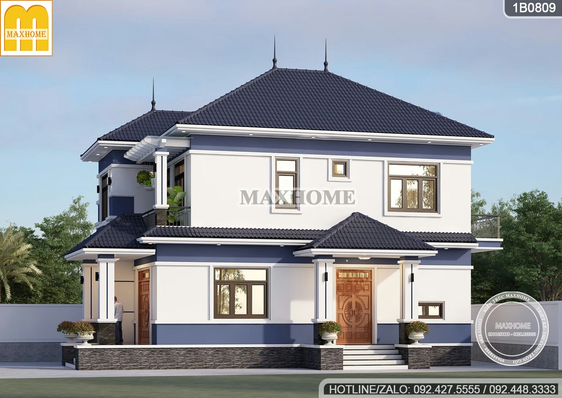 mau nha 2 tang mai nhat quoc dan dep tien nghi tai bac ninh mh03373