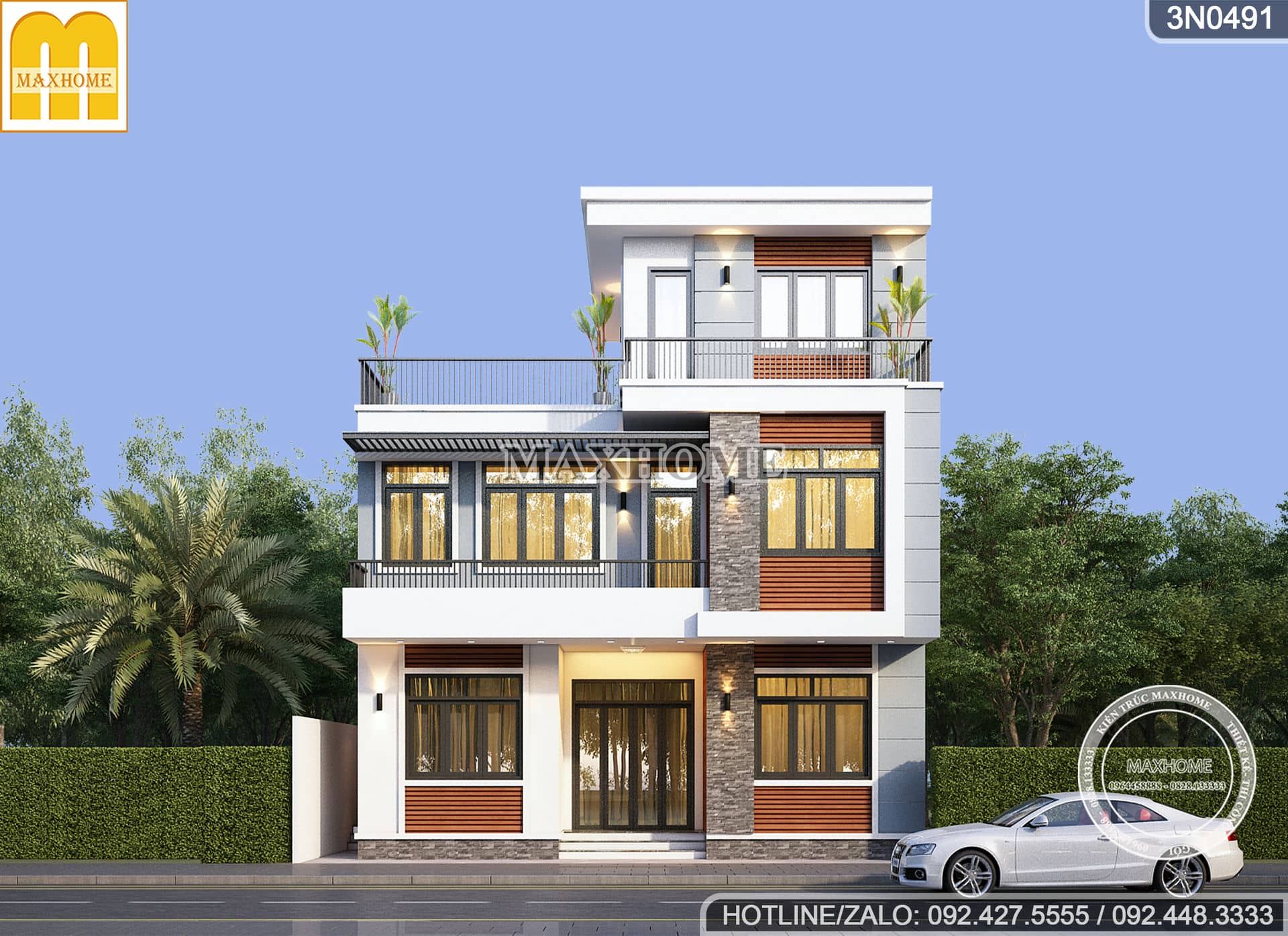 mau nha hien dai 2 tang 1 tum dep me ly tai vung tau mh03442