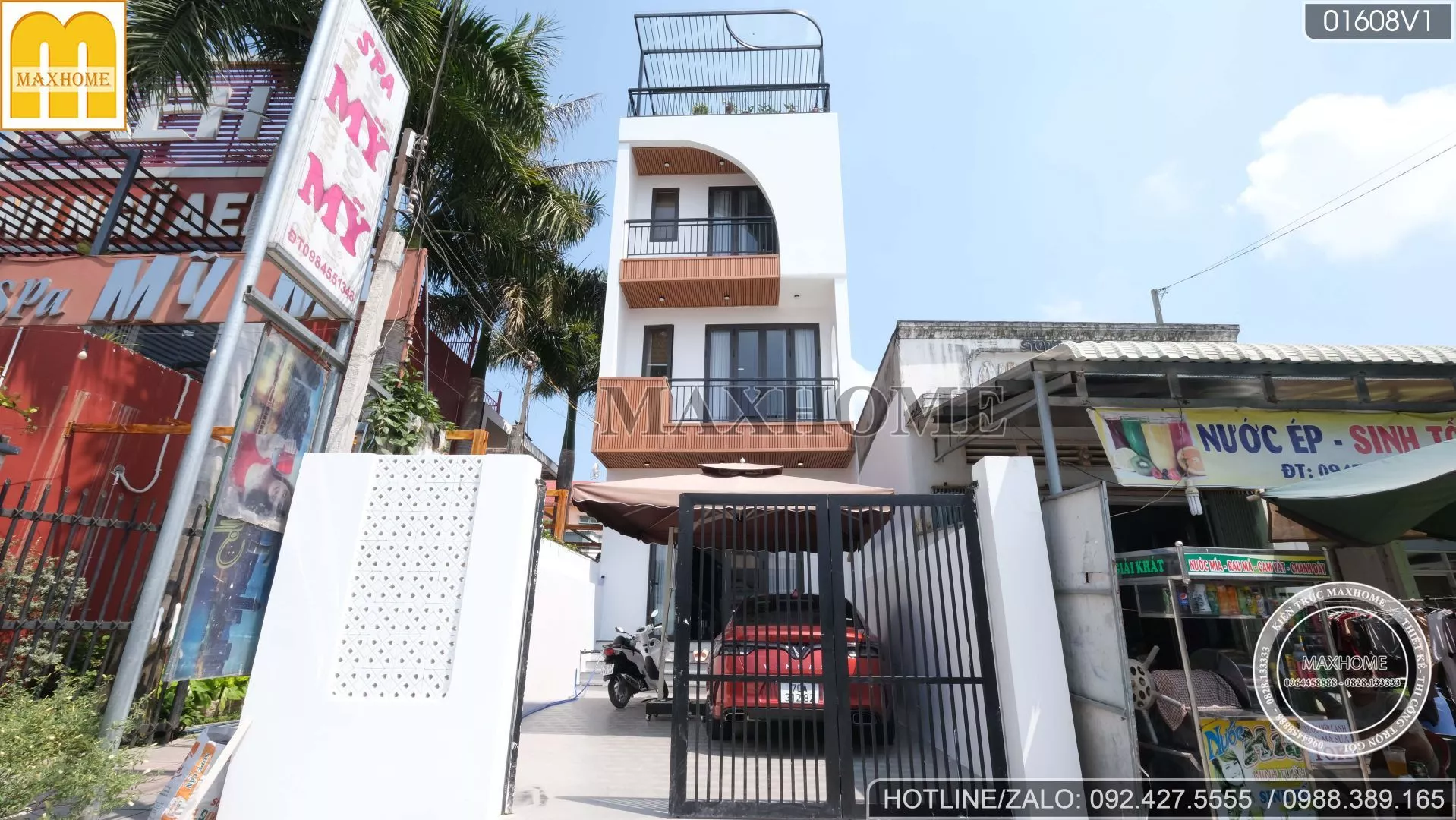 ngoi nha pho hien dai tu ngoai vao trong do maxhome thiet ke thi cong 7