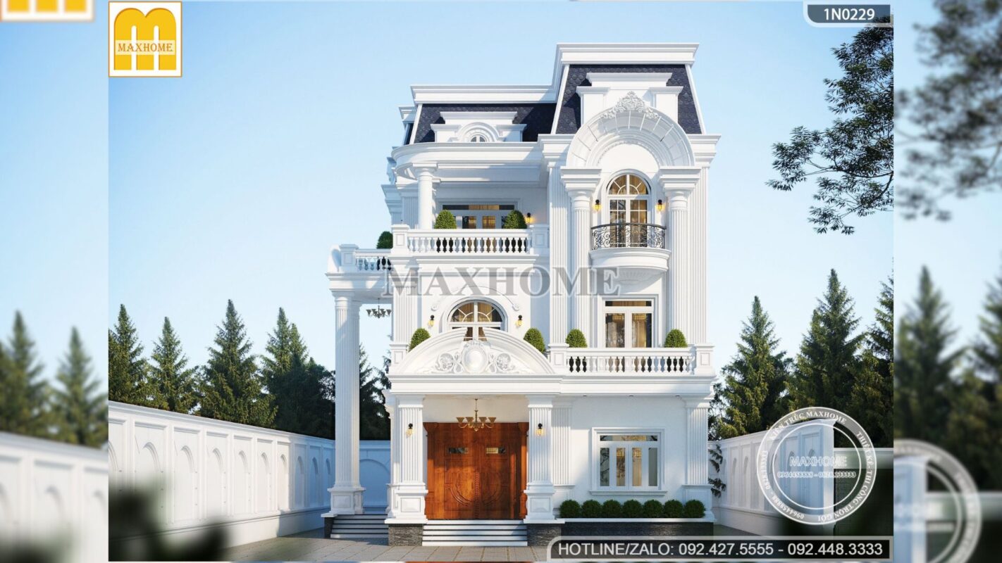 sieu biet thu 3 tang mai mansard hoanh trang va dang cap tai long an mh03236 7