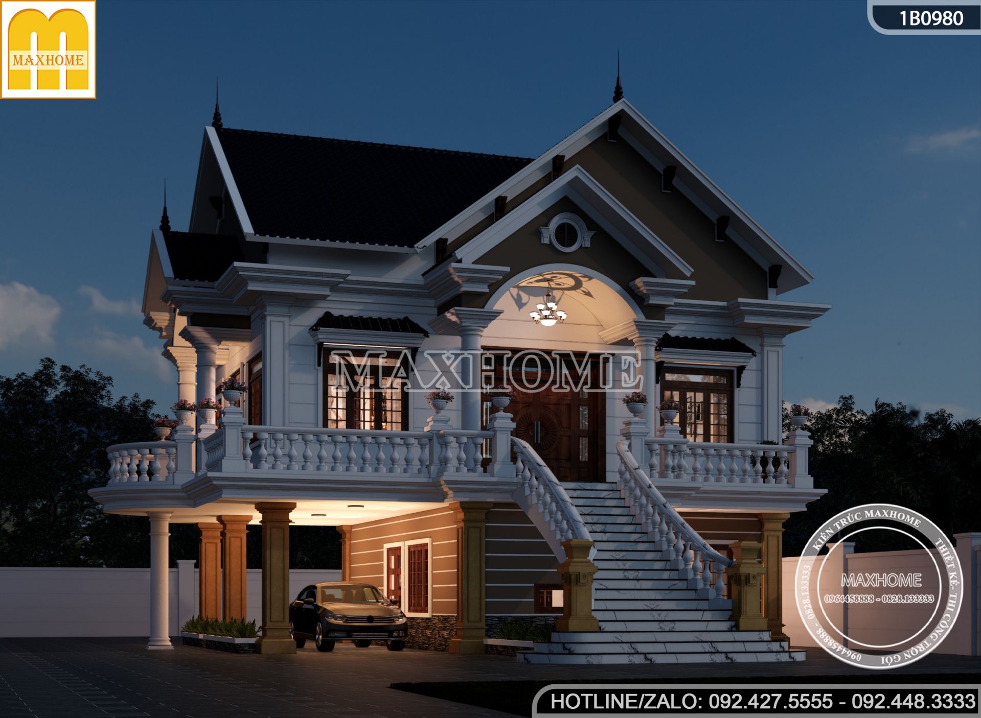 sieu pham biet thu 2 tang mai thai do maxhome thiet ke dep dinh cao mh03541 1