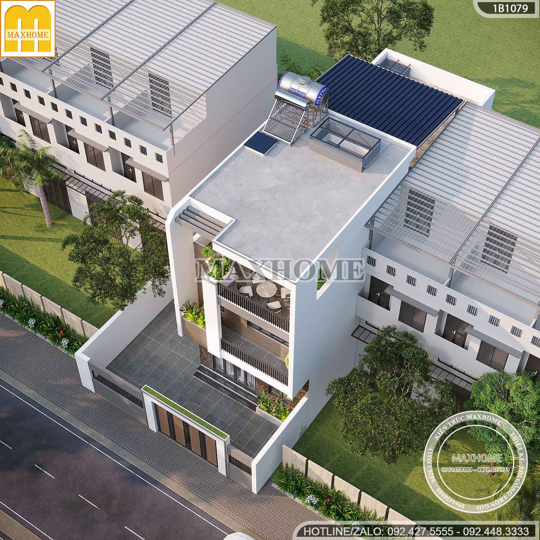 thiet ke nha pho 3 tang mat tien 6m dep hien dai thoi thuong mh03576 5