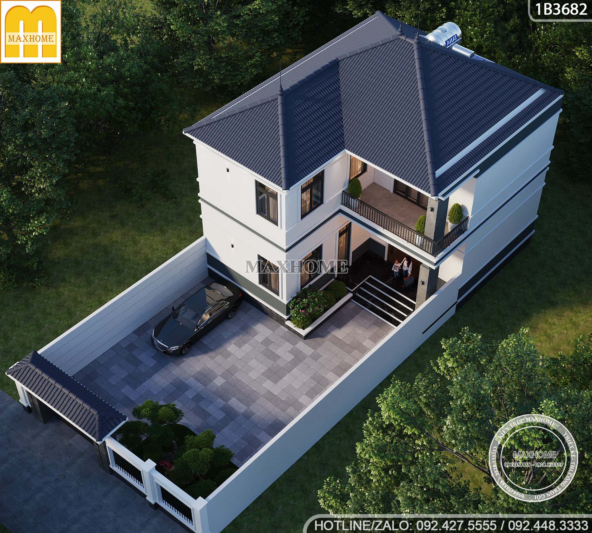 an tuong voi mau nha 2 tang chu l thiet ke hien dai chuan gu 10