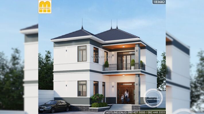 an tuong voi mau nha 2 tang chu l thiet ke hien dai chuan gu 2