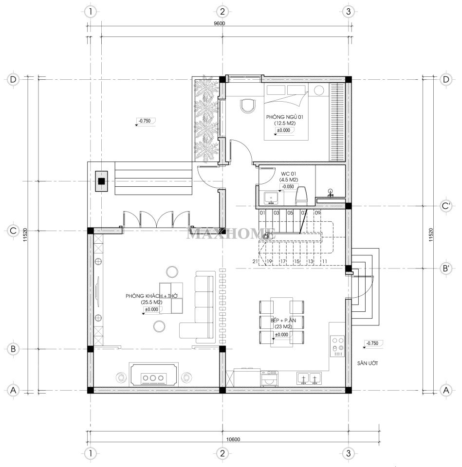 an tuong voi mau nha 2 tang chu l thiet ke hien dai chuan gu 23