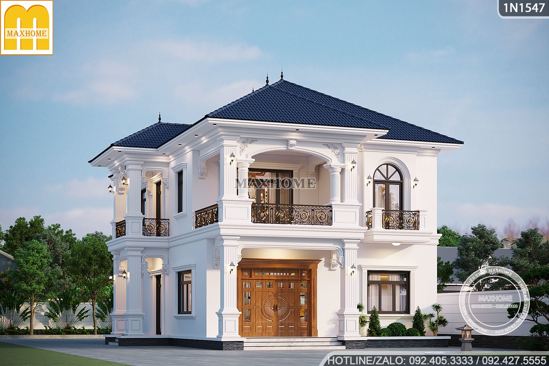 biet thu mai nhat tan co 5 phong ngu dep cho dai gia dinh sinh song 10