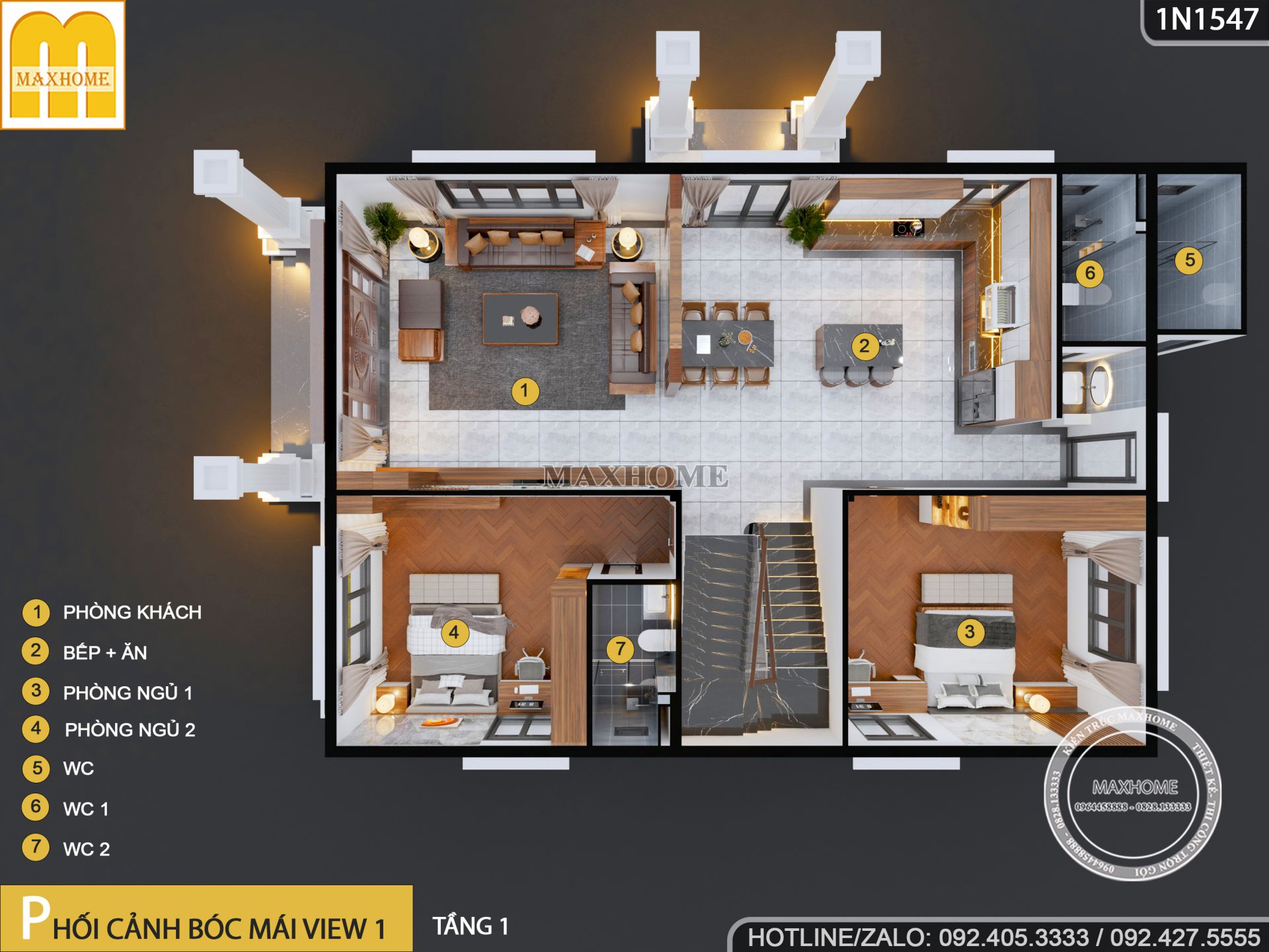 biet thu mai nhat tan co 5 phong ngu dep cho dai gia dinh sinh song 16