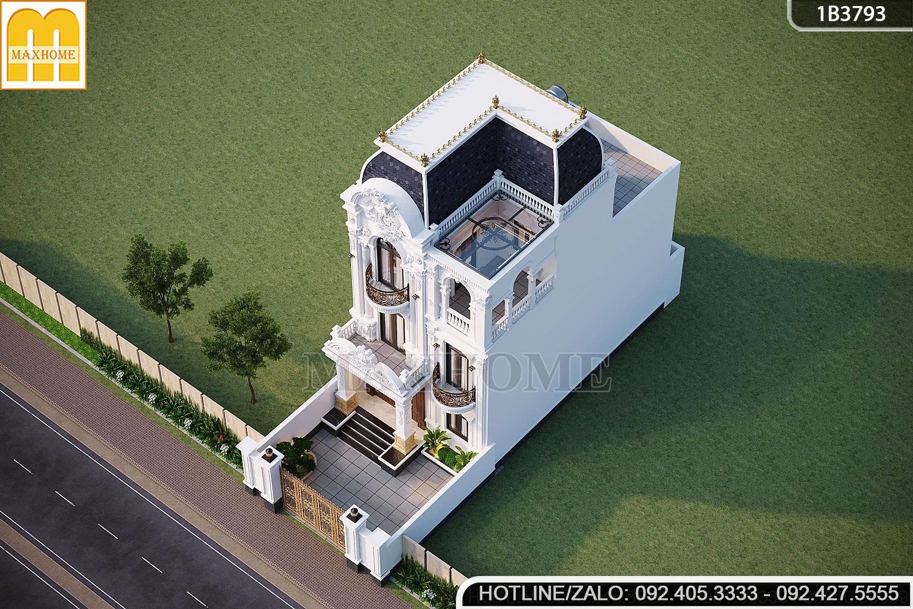 choang ngop truoc mau biet thu pho 3 tang mai mansard nguy nga sang trong mh05800 1