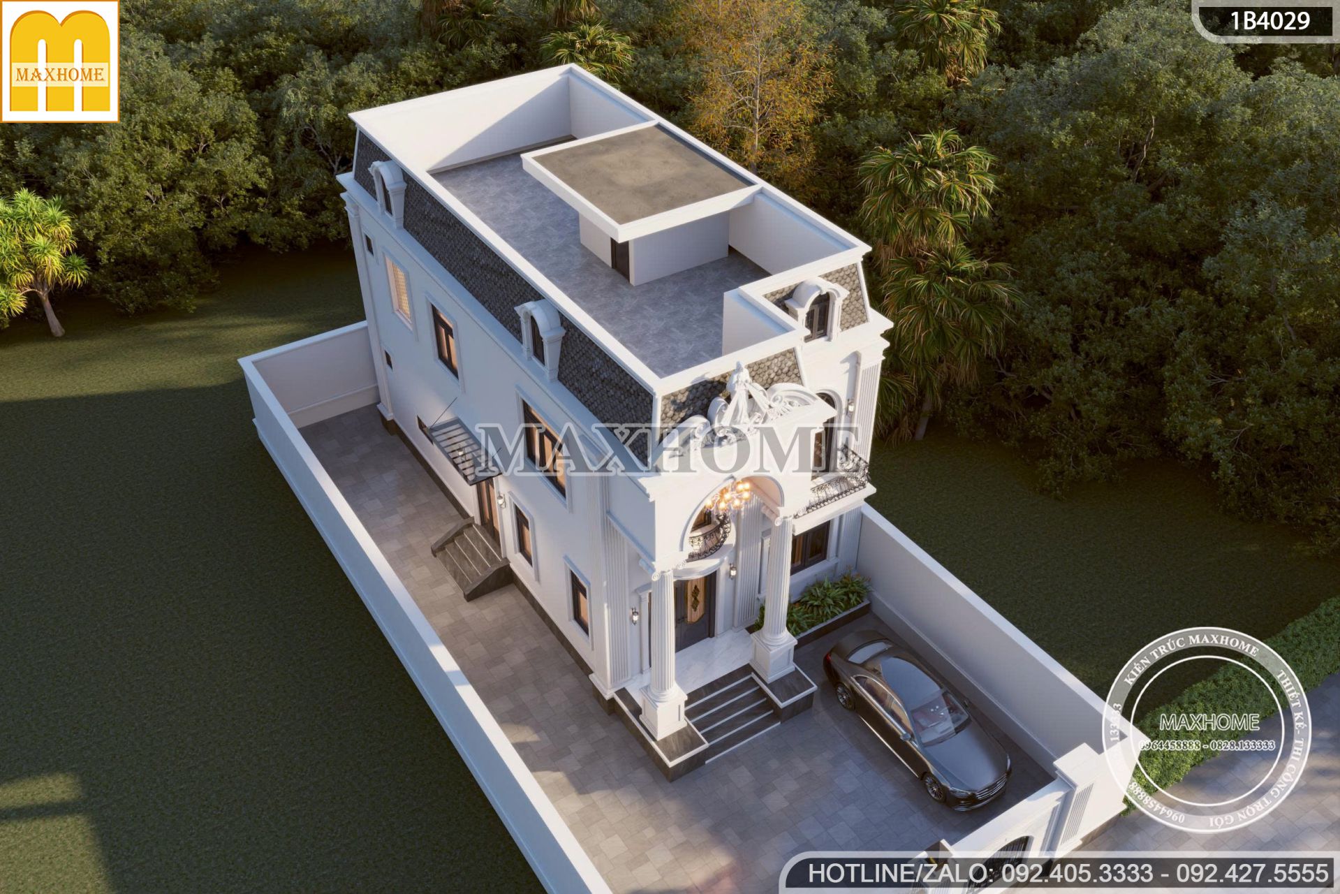 dep man nhan mau biet thu pho 2 tang 1 tum mai mansard sang trong dang cap mh05783 1