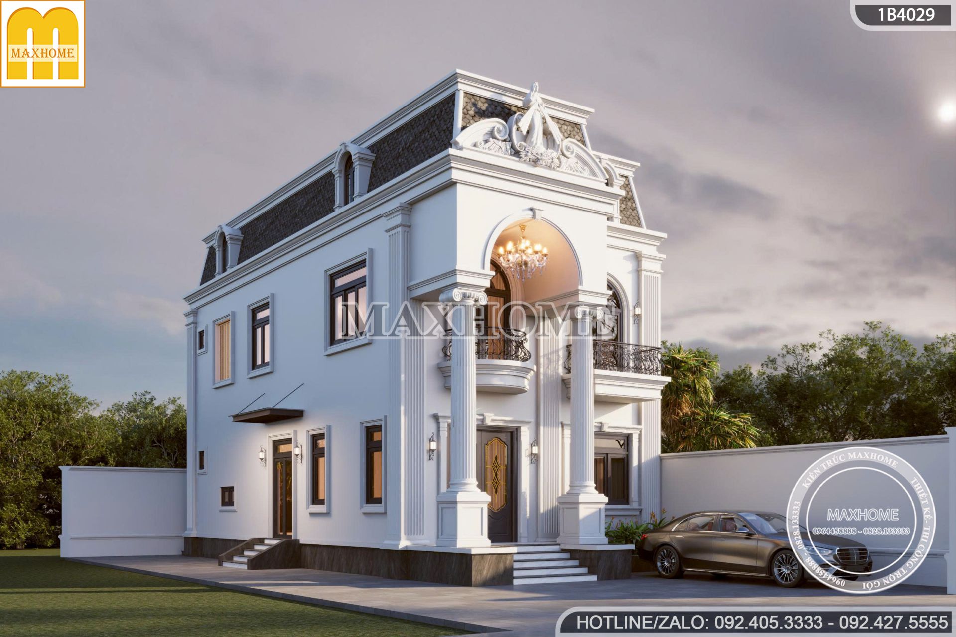 dep man nhan mau biet thu pho 2 tang 1 tum mai mansard sang trong dang cap mh05783 2