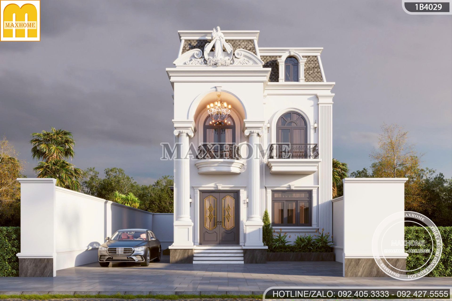 dep man nhan mau biet thu pho 2 tang 1 tum mai mansard sang trong dang cap mh05783 3