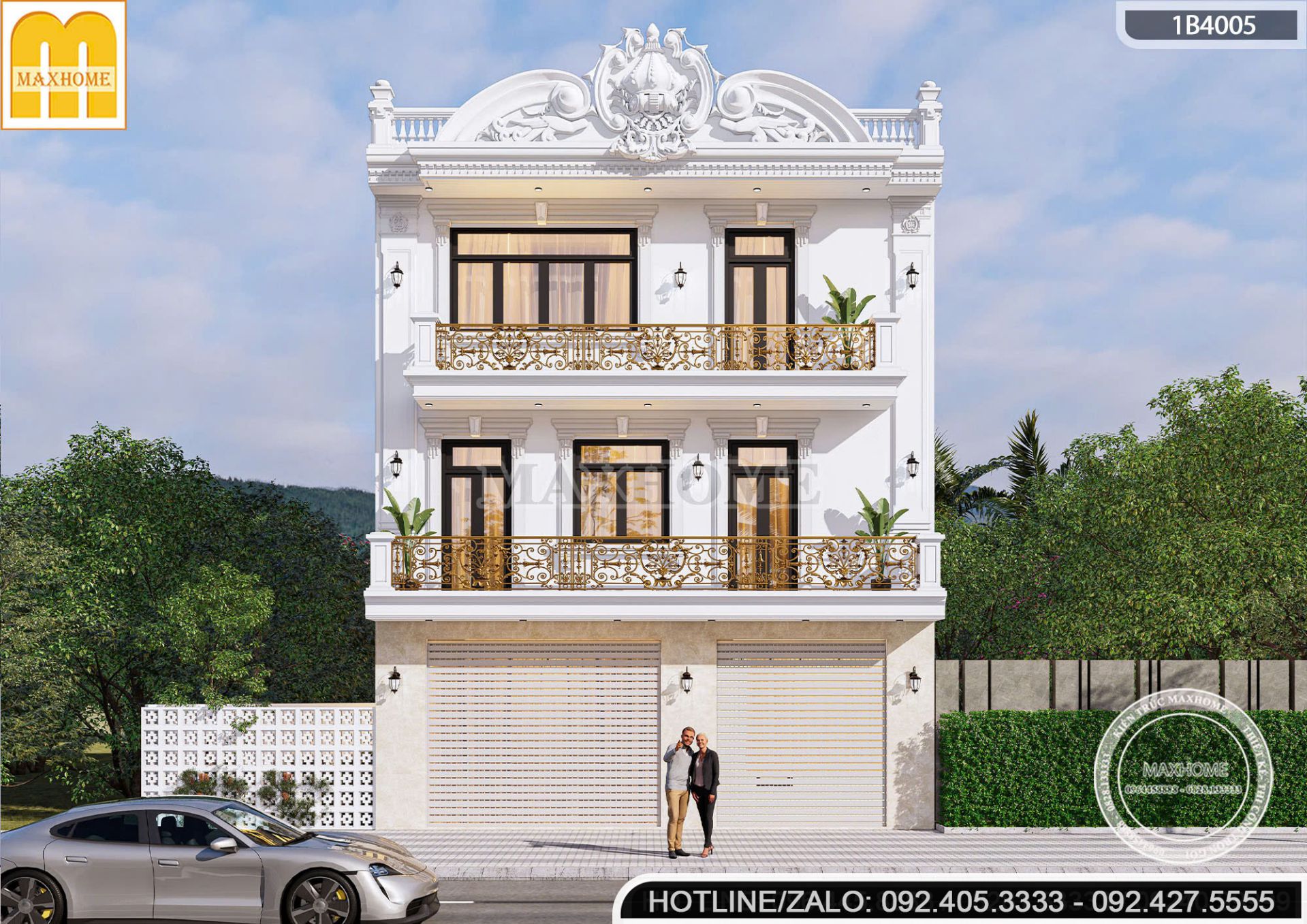 giai phap thiet ke nha pho tan co dien 3 tang dep hut mat tren nen dat xeo mh05830 4