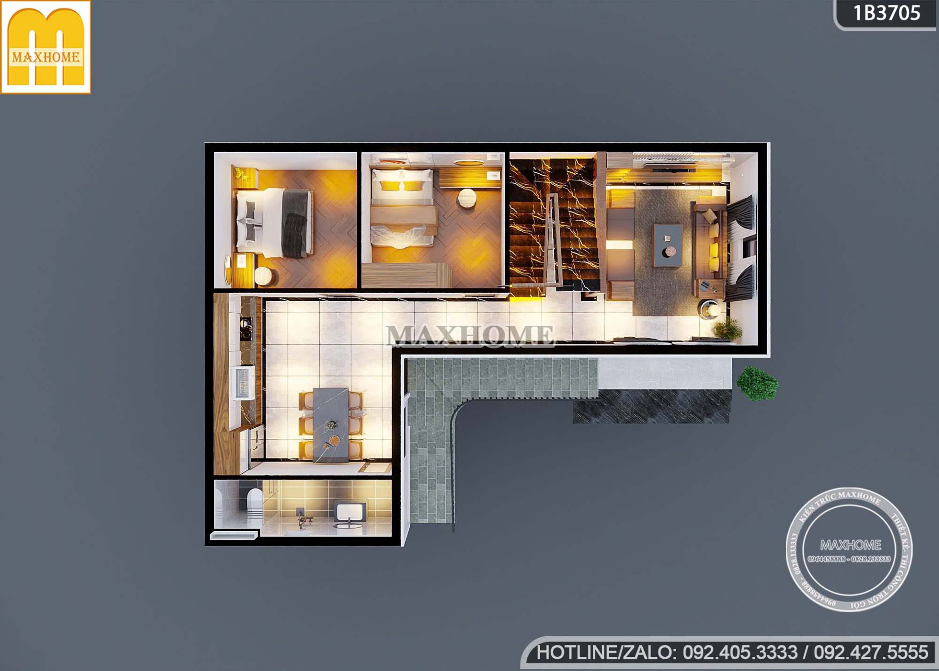 kham pha phoi canh 3d dinh cao nha pho 2 tang chu l hien dai mh05639 1