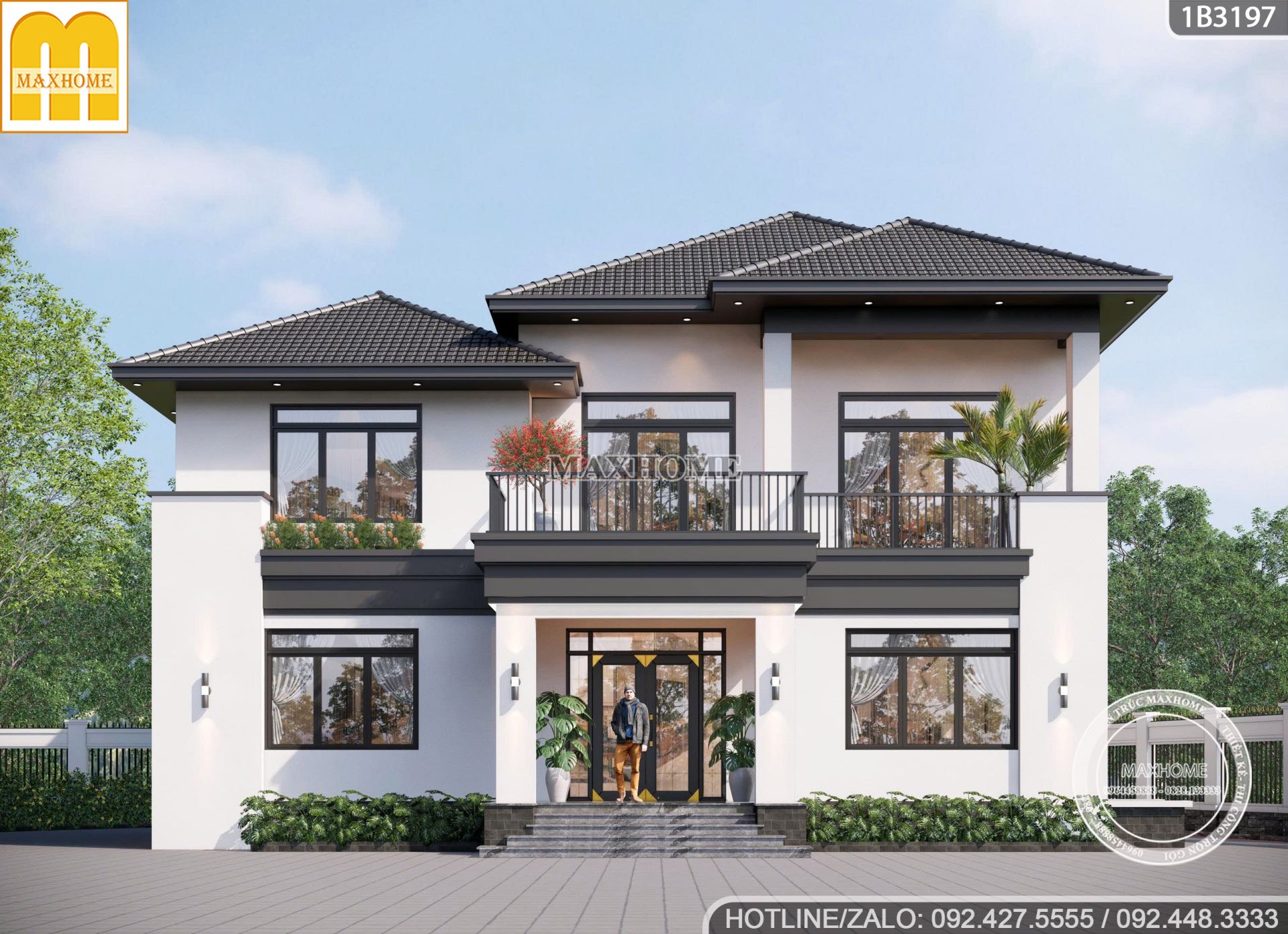 khuon vien biet thu nghi duong 2 tang ket hop nha tho to va ao vuon 1